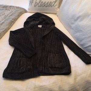 Fuzzy Brown Cardigan w/ Pockets